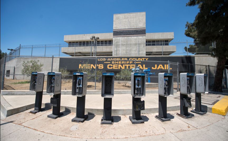 Men's Central Jail and bank of phone booths