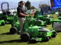 Joe Conrad, president of Mean Green Mowers, gives a demonstration of zero-emission, battery-electric commercial lawnmowers that will be used at San Manuel Stadium in this file photo. (Photo by Kurt Miller, The Press-Enterprise/SCNG)